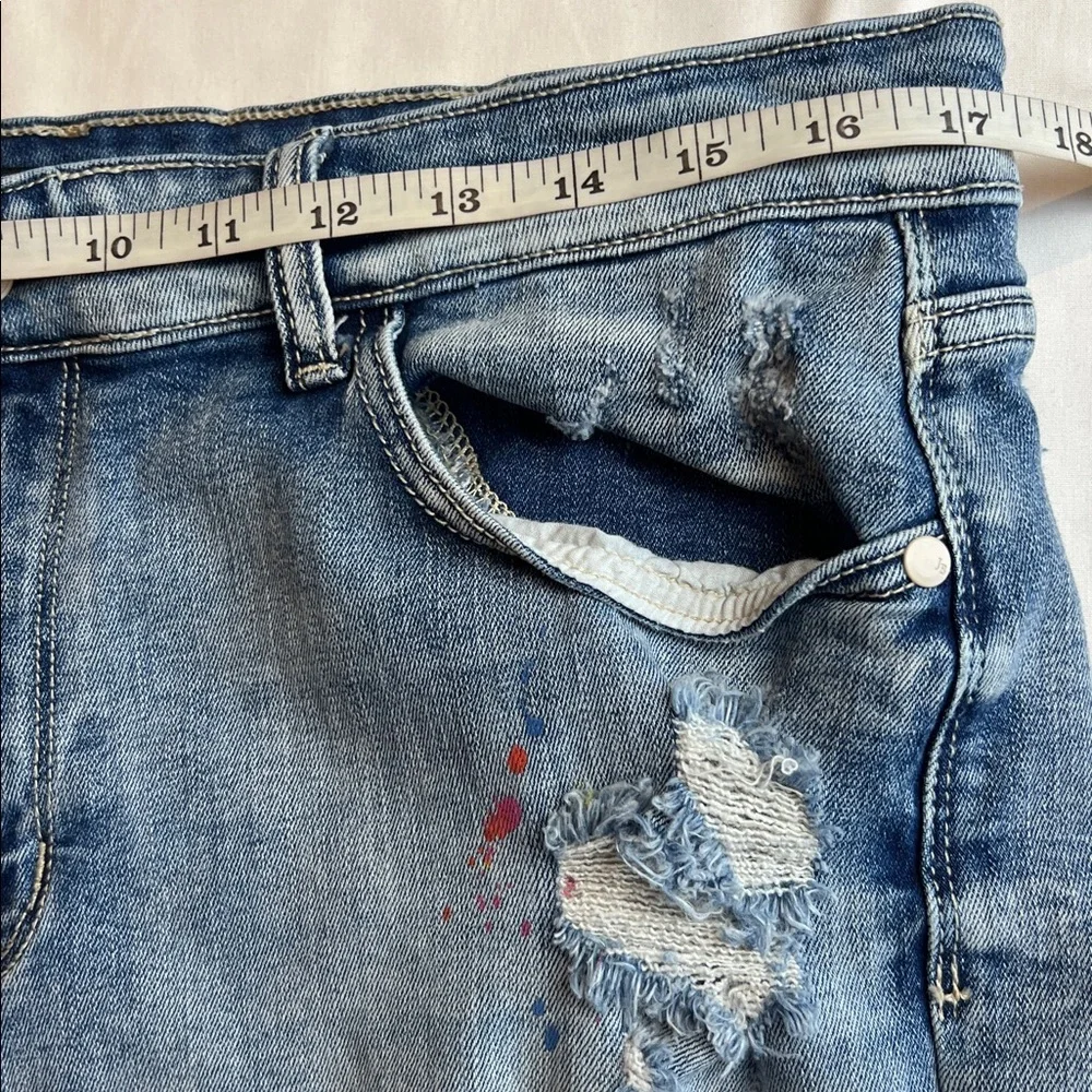 Judy Blue Distressed Frayed Stretch Denim Jeans XL